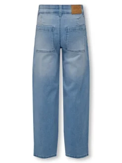 Jeans*ONLY KIDS ONLY jeans met wijde pijpen, stretch en verstelbare taille