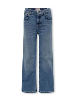 Jeans|ONLY KIDS Blauwe Comfort Stretch Jeans met Wijde Pijpen
