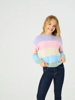 Gebreide Kleding*ONLY KIDS Purple Striped Knitted Jumper