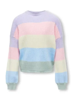 Gebreide Kleding*ONLY KIDS Purple Striped Knitted Jumper