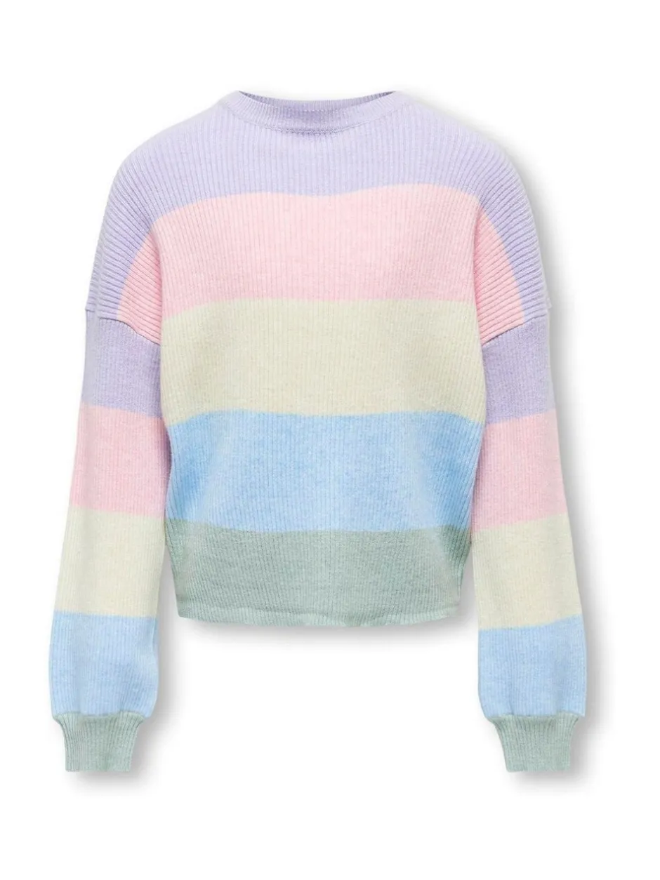 Gebreide Kleding*ONLY KIDS Purple Striped Knitted Jumper