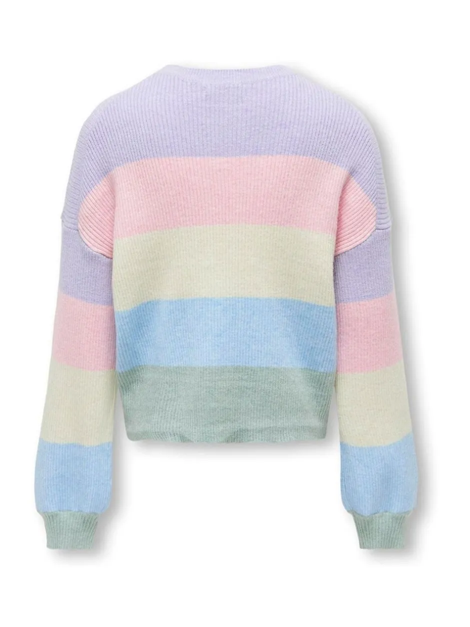 Gebreide Kleding*ONLY KIDS Purple Striped Knitted Jumper