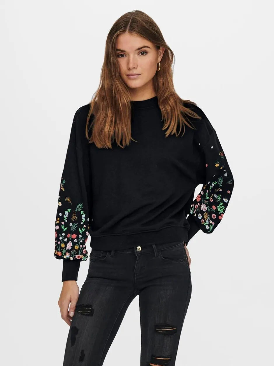 Gebreide Kleding|ONLY Long Sleeve Flower Detail Jumper
