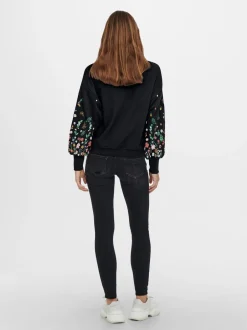 Gebreide Kleding|ONLY Long Sleeve Flower Detail Jumper