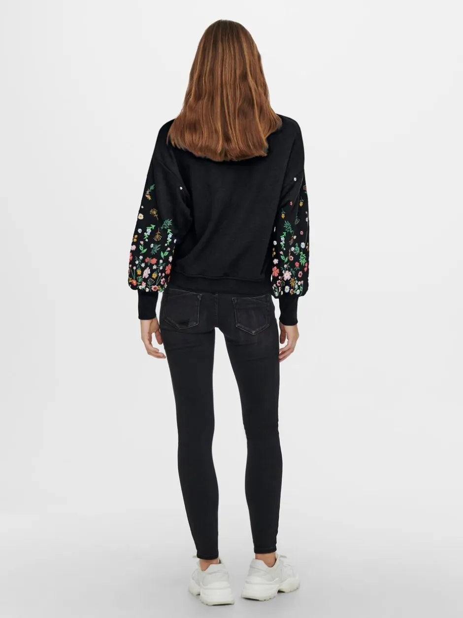 Gebreide Kleding|ONLY Long Sleeve Flower Detail Jumper