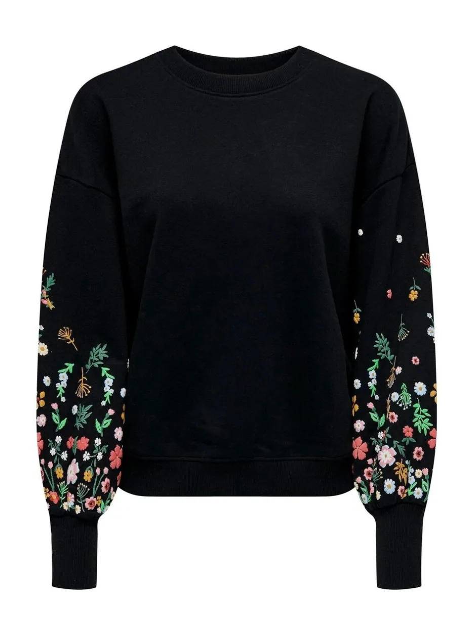 Gebreide Kleding|ONLY Long Sleeve Flower Detail Jumper