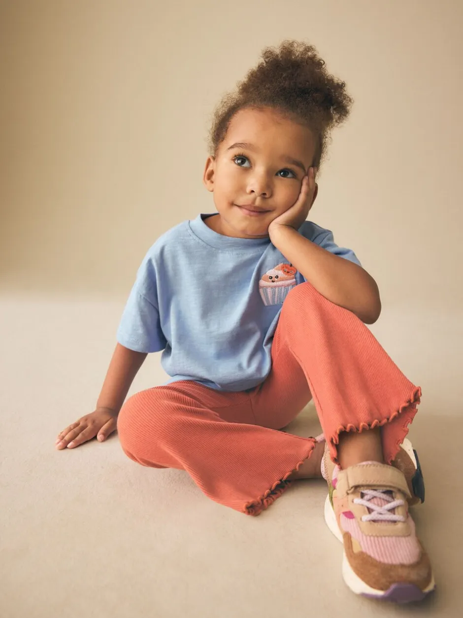 Broeken En Leggings*Next Orange Brown - Geribbelde flare legging (3 mnd-7 jr)