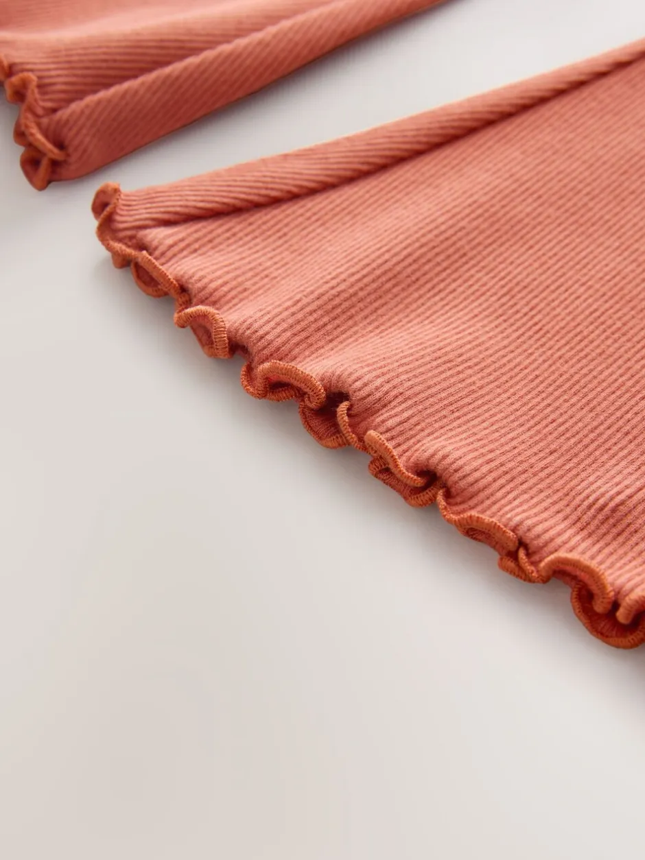 Broeken En Leggings*Next Orange Brown - Geribbelde flare legging (3 mnd-7 jr)