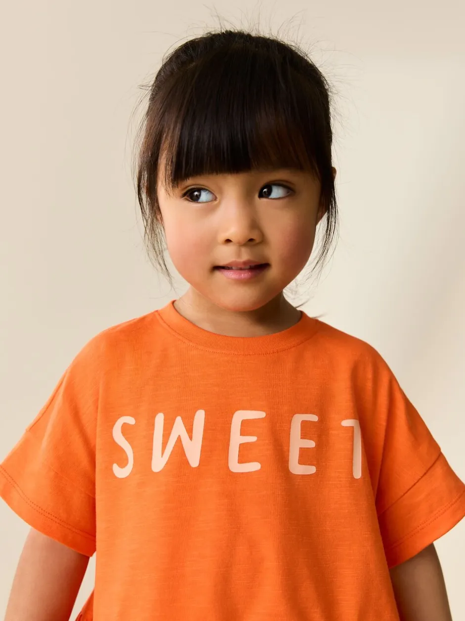 Shorts En Rokken*Next Orange Strawberry - Set van top met korte mouwen en short (3 mnd-7 jr)