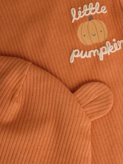 Rompertjes En Hemdjes*Next Oranje - Baby bodysuit met Lange mouwen en mutsje voor Halloween Set