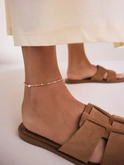 Sieraden*Next Oranje - Enkelbandje met kralen