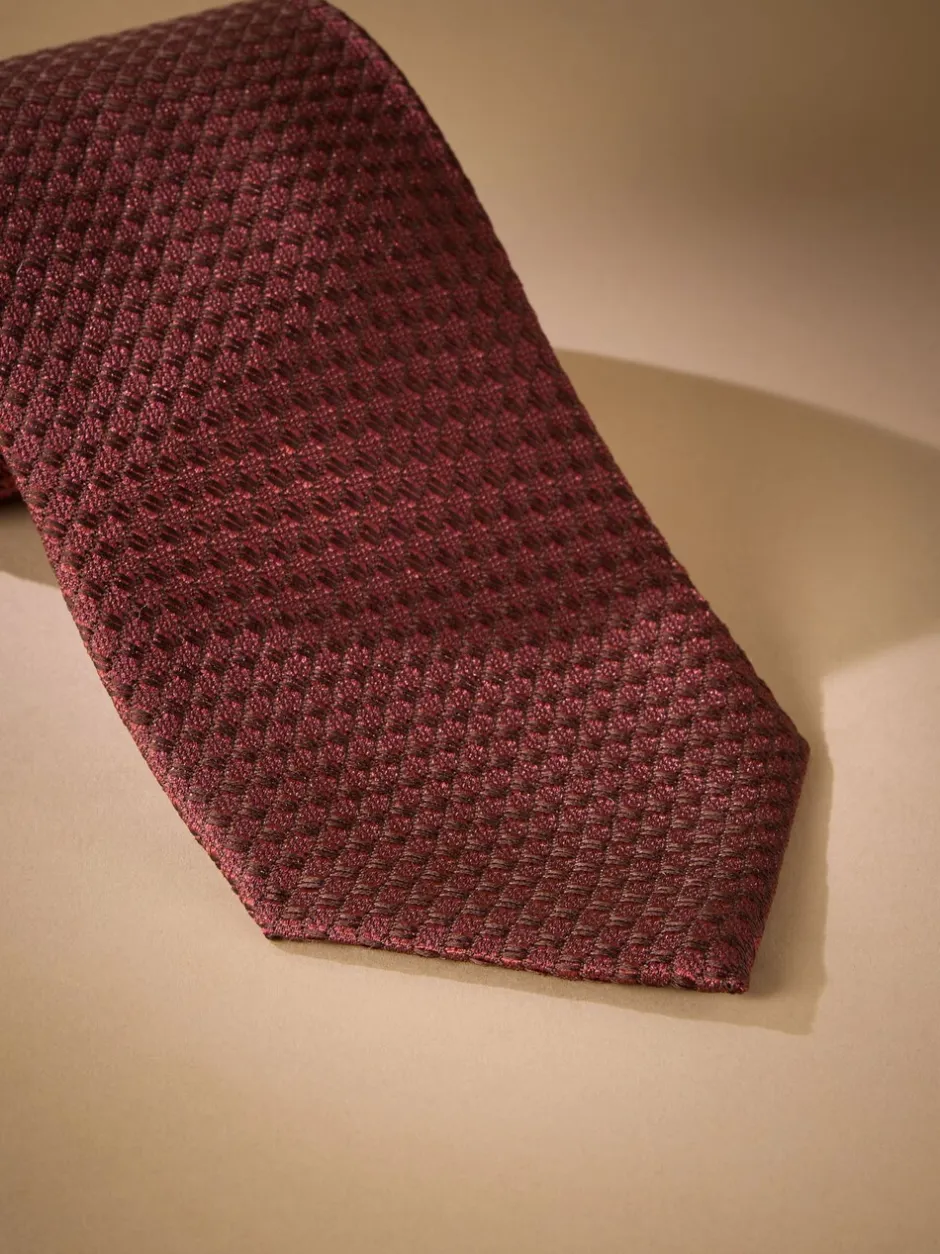 Stropdassen En Pochets|Next - Signature das met textuur van Italiaanse zijde Oranje