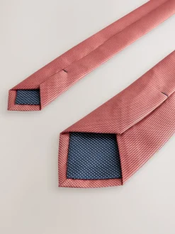 Stropdassen En Pochets|Next Oranje - Smal - Stropdas met textuur