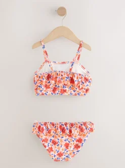 Badkleding*Next - Bikini met ruches (3-16jaar) Oranje fijn gebloemd