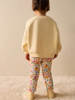 Broeken En Leggings*Next - Ribbed Leggings (3mths-7yrs) Oranje fijn gebloemd