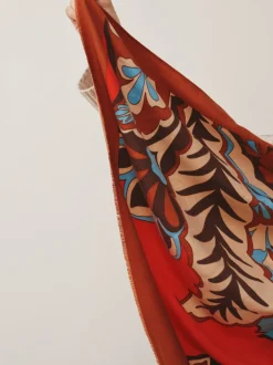 Mutsen, Handschoenen En Sjaals|Next Oranje met paisleyprint - Halfzware sjaal