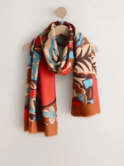Mutsen, Handschoenen En Sjaals|Next Oranje met paisleyprint - Halfzware sjaal
