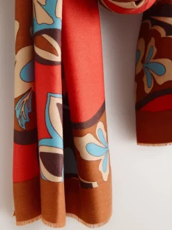 Mutsen, Handschoenen En Sjaals|Next Oranje met paisleyprint - Halfzware sjaal