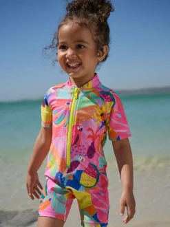 Badkleding|Badkleding*Next Oranje tropisch - Zonbeschermend badpak (3 mnd-10 jr)