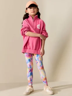 Broeken En Leggings*Next Oranje/blauw gebloemd - Legging (3-16 jr)