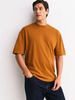 T-Shirts En Hemden*Next - Set van 5 ruimvallende dikke T-shirts Oranje/Grijs/Groen/Marineblauw/Rood
