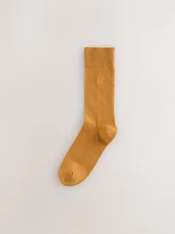 Sokken|Sokken*Next - Verpakking van 8 - Frisblijvende sokken met borduursel Oranje/groen/blauw