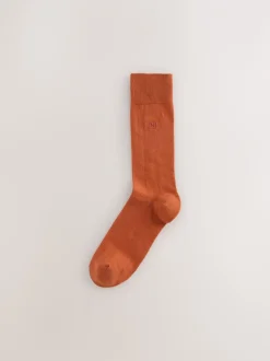 Sokken|Sokken*Next - Verpakking van 8 - Frisblijvende sokken met borduursel Oranje/groen/blauw