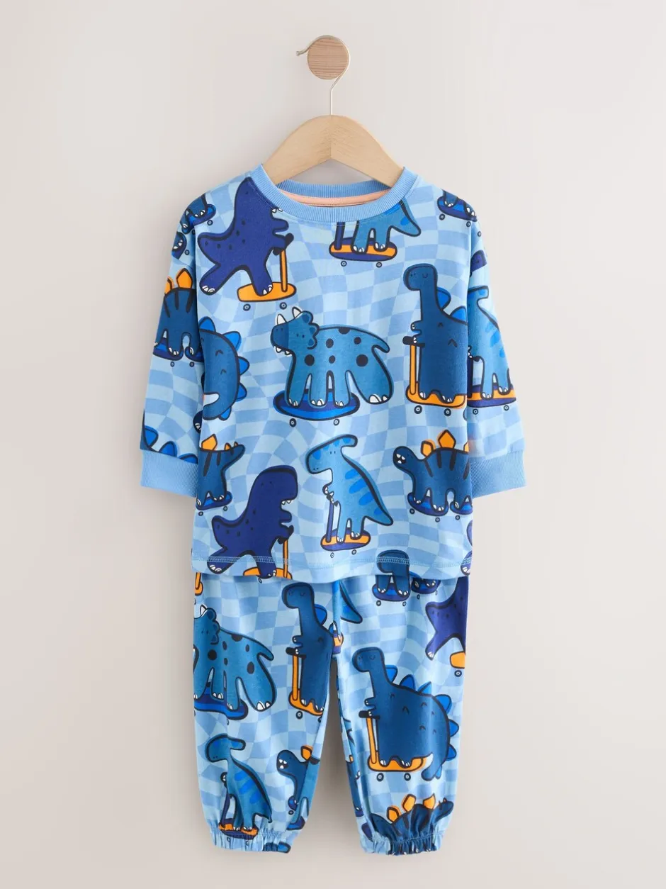 Pyjama's|Nachtkleding En Pyjama's*Next Oranje/marineblauwe met dinosaurusprint - Verpakking van 3 oversized pyjama's 3 (9mnd -10jr)