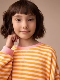 Sweaters En Hoody´S*Next Oranje/roze - Oversized Cosy Rib Sweatshirt (9mths-16yrs)