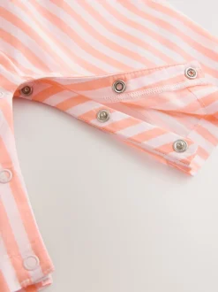 Tuinbroeken|Next - Baby 100% katoenen geweven bretelbroeken (0mnd -3jr) Oranje/wit gestreept