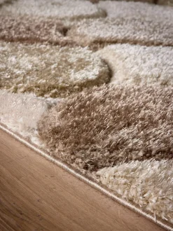 Vloerkleden En Lopers|Vloerkleden En Lopers|Origin Rugs 3D Scallop Shaggy Rug Neutraal
