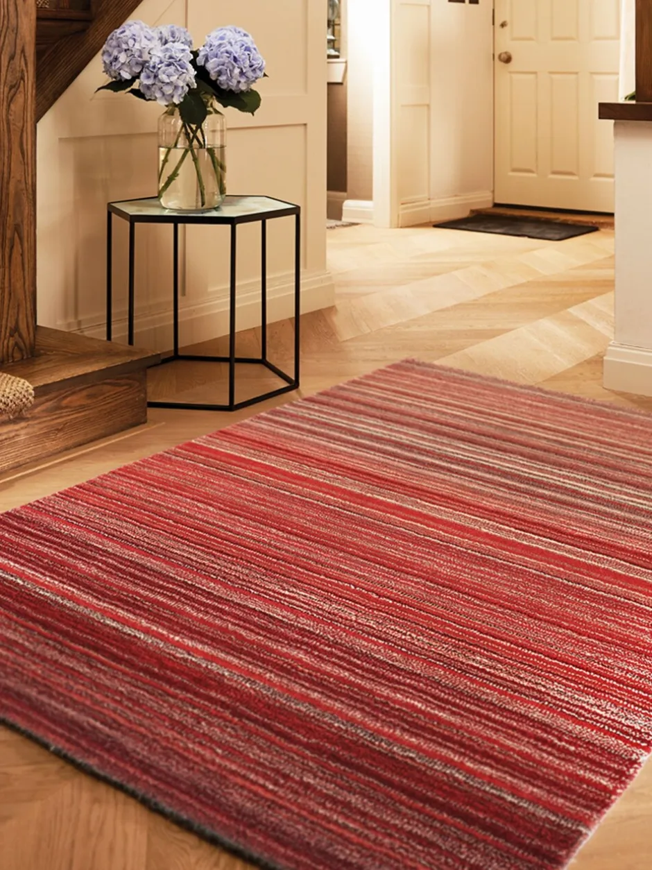 Vloerkleden En Lopers|Vloerkleden En Lopers|Origin Rugs Origins Rugs Tapijt met fijne strepen Rood
