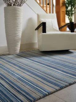 Vloerkleden En Lopers|Vloerkleden En Lopers*Origin Rugs Origins Rugs Tapijt met fijne strepen Blue Beige