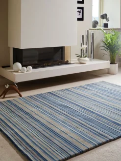 Vloerkleden En Lopers|Vloerkleden En Lopers*Origin Rugs Origins Rugs Tapijt met fijne strepen Blue Beige