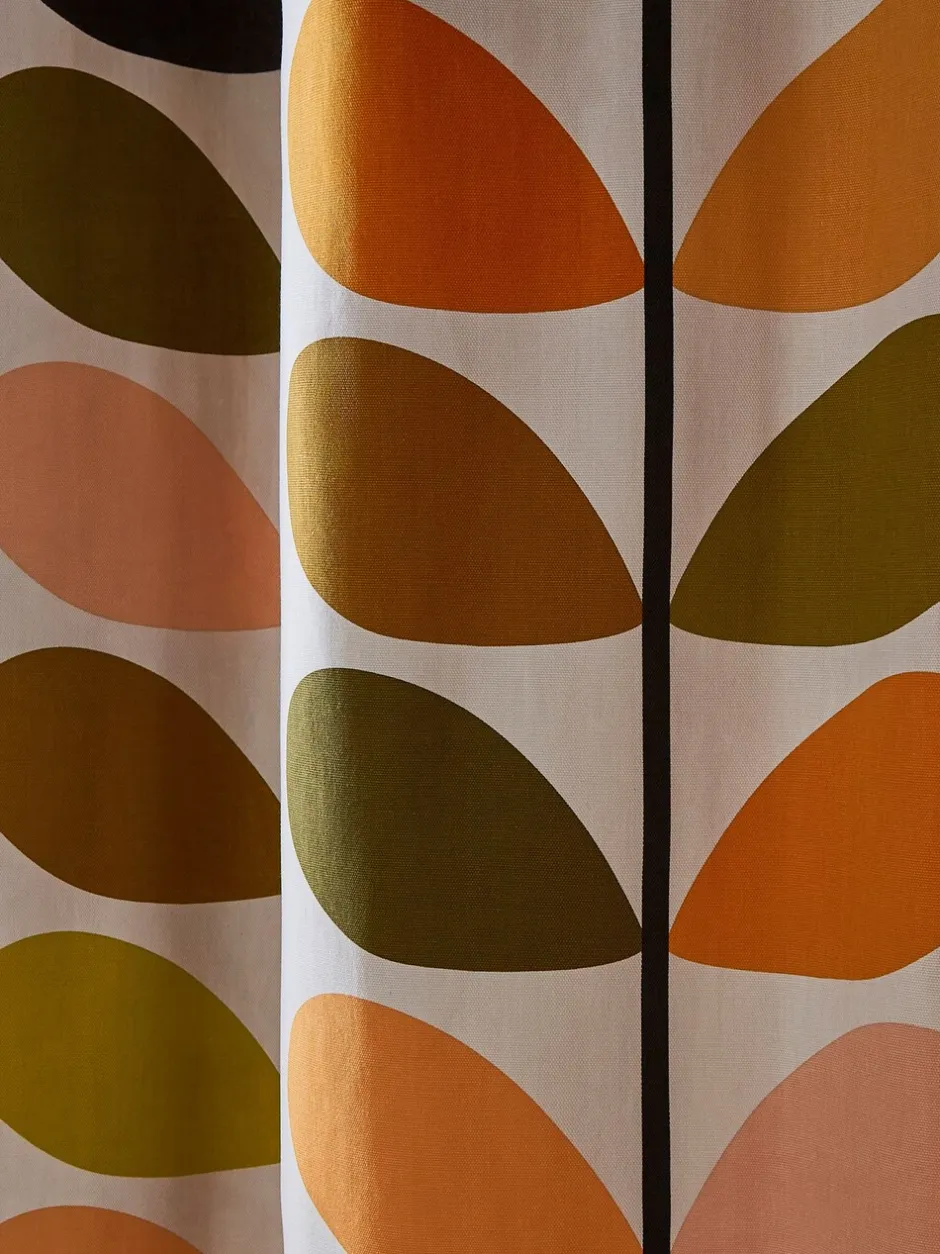 Gordijnen|Gordijnen|Orla Kiely - Veelkleurige ringgordijnen met bladertakken