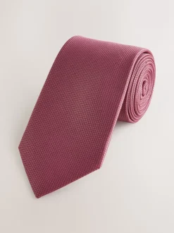 Stropdassen En Pochets|Next Oudroze - Smal - Stropdas met textuur