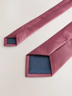 Stropdassen En Pochets|Next Oudroze - Smal - Stropdas met textuur