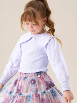 Overhemden En Blouses|Angel & Rocket - Elise Bow Collar Long Sleeve Blouse Paars