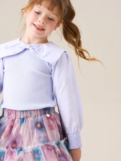 Overhemden En Blouses|Angel & Rocket - Elise Bow Collar Long Sleeve Blouse Paars