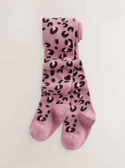 Sokken En Panty's|Next Paars - Cotton Rich Animal Print Tights