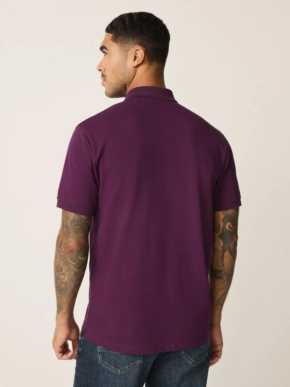 Poloshirts|Next Paars - Normale Pasvorm - Piqué poloshirt met korte mouwen