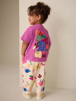 Tops|Sets En Combisets|Next Paars - Short Sleeve T-Shirt and Joggers Barrel Set (3mths-7yrs)