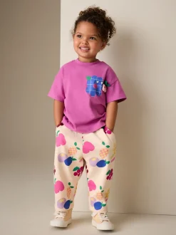 Tops|Sets En Combisets|Next Paars - Short Sleeve T-Shirt and Joggers Barrel Set (3mths-7yrs)
