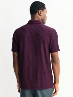 Poloshirts|Next - Smart poloshirt met textuur en rits Paars