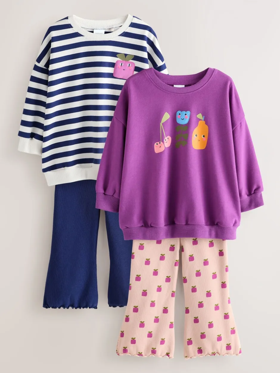 Tops|Sets En Combisets*Next - Sweatshirt Set van 4 stuks (3mnd-7jr) Paars