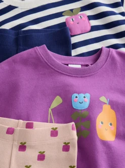 Tops|Sets En Combisets*Next - Sweatshirt Set van 4 stuks (3mnd-7jr) Paars