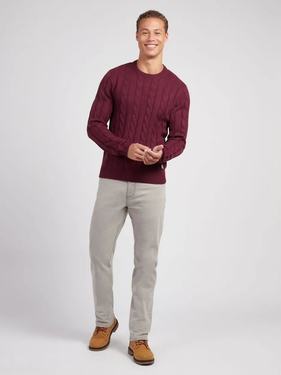 Gebreide Kleding|U.S. Polo Assn - . Mens Cable Knit Crew Jumper Paars