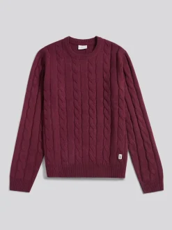 Gebreide Kleding|U.S. Polo Assn - . Mens Cable Knit Crew Jumper Paars