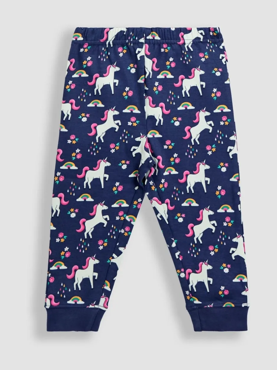 Nachtkleding En Pyjama's|Pyjama's|Jojo Maman Bébé - Print Glow In The Dark Jersey Pyjamas Paars met eenhoornprint