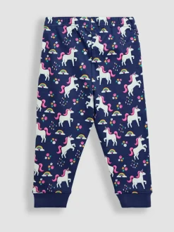 Nachtkleding En Pyjama's|Pyjama's|Jojo Maman Bébé - Print Glow In The Dark Jersey Pyjamas Paars met eenhoornprint